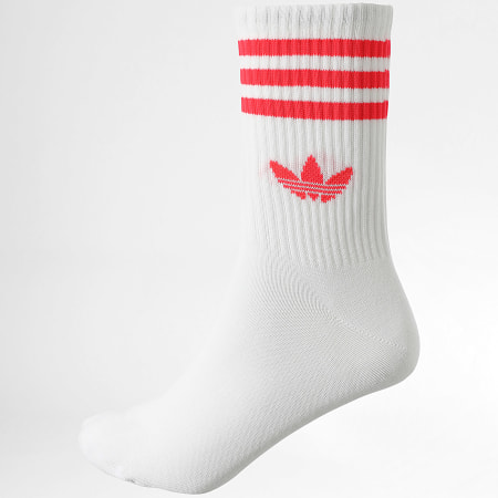 Adidas Originals - Lot De 3 Paires De Chaussettes 3 Stripes Crew JV7404 Blanc