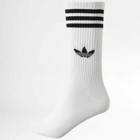 Adidas Originals - Lot De 3 Paires De Chaussettes 3 Stripes High Crew JV7419 Blanc