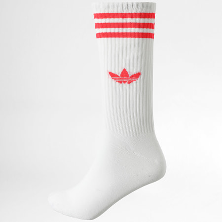 Adidas Originals - Lot De 3 Paires De Chaussettes 3 Stripes High Crew JV7419 Blanc