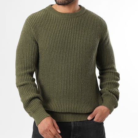 LBO - Suéter Cuello Redondo Grandes Puntos 2011 Verde Oliva