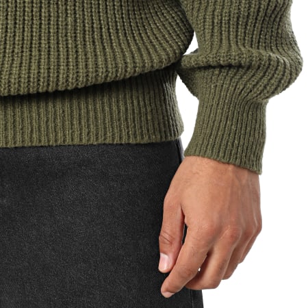 LBO - Suéter Grande Cuello Redondo Grandes Puntos 2015 Verde Oliva