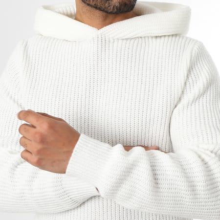 LBO - Suéter Con Capucha Grandes Puntos 2022 Blanco