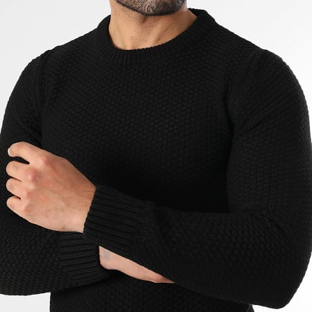 LBO - Trui Ronde Hals Dikke Stiksels 0635 Zwart