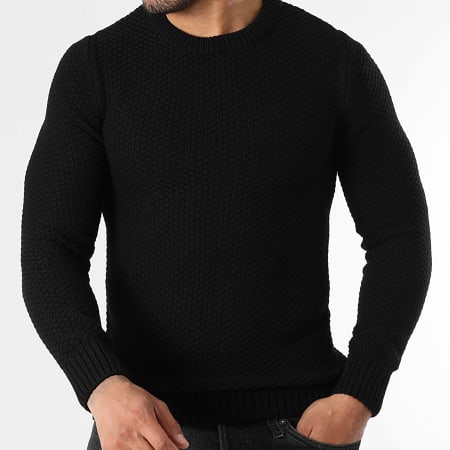 LBO - Trui Ronde Hals Dikke Stiksels 0635 Zwart