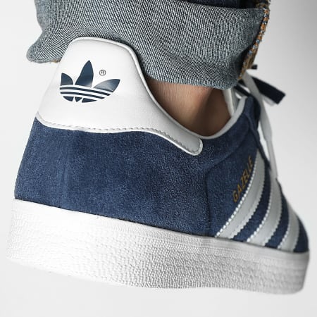 Navy Blue Adidas Gazelle Collegiate Navy/white/gold Metallic