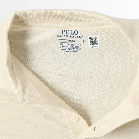 Polo Ralph Lauren - Polo Manches Courtes Custom Slim Fit Original Player Beige Clair