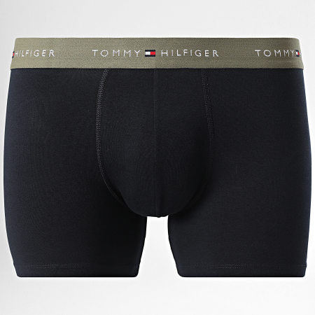 Tommy Hilfiger - Lot De 3 Boxers 2765 Bleu Marine Vert Kaki Noir Bleu Roi