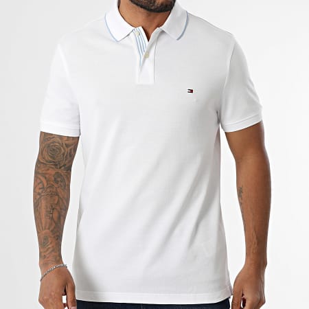 Tommy Hilfiger - Polo Manches Courtes Seas Placket Intrest 9542 Blanc