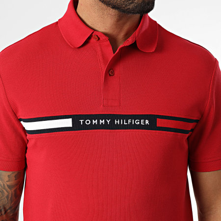 Tommy Hilfiger - Polo Manches Courtes Hilfiger Chest Insert 8130 Rouge