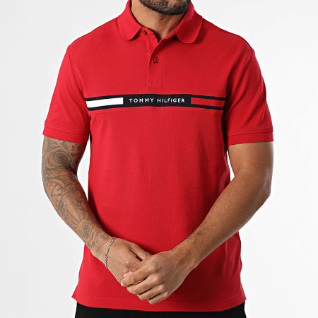 Tommy Hilfiger - Polo Manches Courtes Hilfiger Chest Insert 8130 Rouge