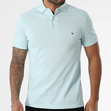 Tommy Hilfiger - Polo Manches Courtes Slim 1985 7771 Bleu Clair