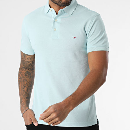 Tommy Hilfiger - Polo Manches Courtes Slim 1985 7771 Bleu Clair