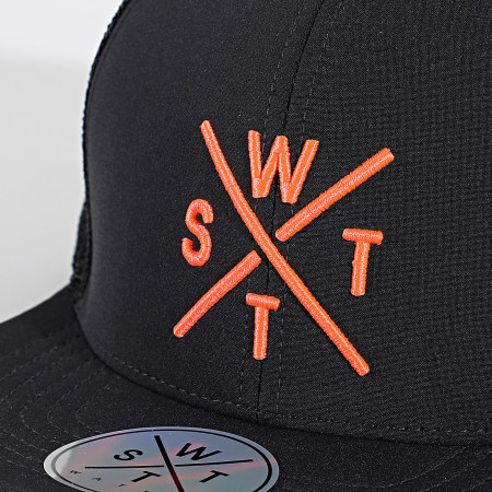 Watts - Casquette Trucker Cruz Noir Orange Fluo
