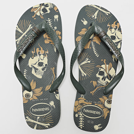 Tribo Green Khaki Top Flip Flops