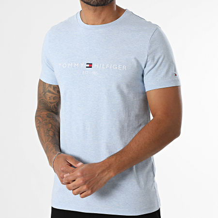 Tommy Hilfiger - Tee Shirt Slim Logo 1797 Bleu Clair Chiné