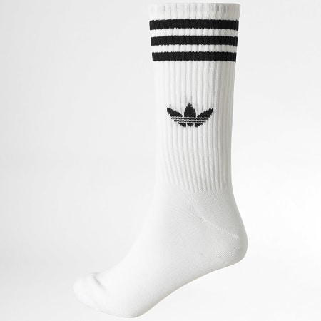 Adidas Originals - 3 paar 3 Stripes hoge crew sokken JV7418 Wit Grijs Heather Zwart