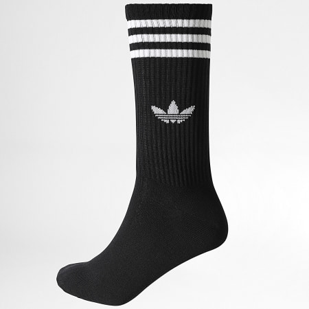 Adidas Originals - 3 paar 3 Stripes hoge crew sokken JV7418 Wit Grijs Heather Zwart