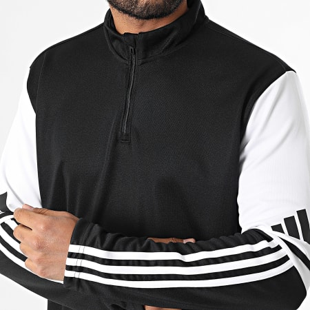 Adidas Sportswear - Sweat Col Zippé A Bandes SQ25 JE2767 Noir