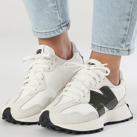 New Balance Zapatos Mujer 327 WS327JWA Blanco Verde Oscuro Ryses