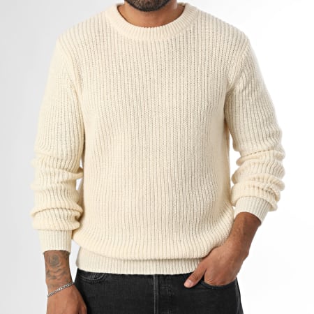 LBO - Suéter Cuello Redondo Grandes Puntos 2009 Beige Claro