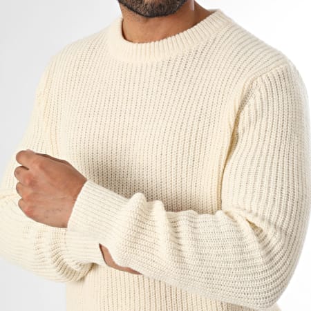 LBO - Suéter Cuello Redondo Grandes Puntos 2009 Beige Claro