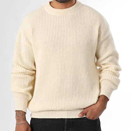 LBO - Jersey Grande Cuello Redondo Grandes Puntos 2014 Beige Claro