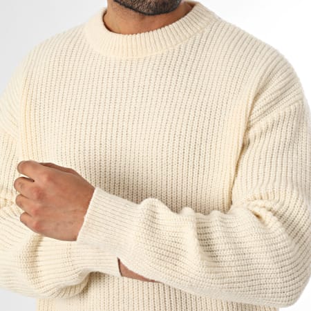 LBO - Jersey Grande Cuello Redondo Grandes Puntos 2014 Beige Claro