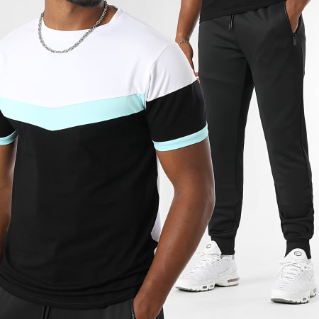 LBO - Conjunto De Chándal Tricolor 0320 Negro Blanco Turquesa