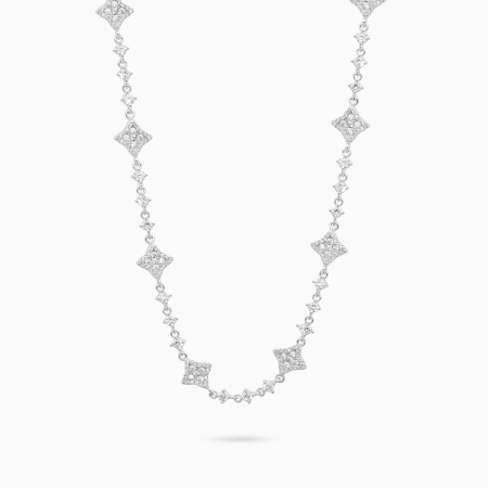 Make It Shine - Collier A Strass Shiny Flower Tennis Argenté