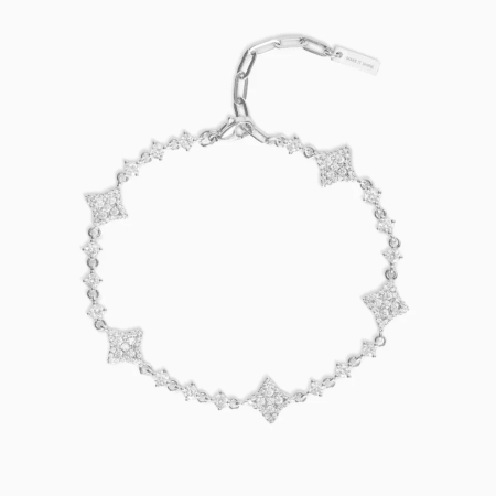 Make It Shine - Bracelet A Strass Shiny Flower Tennis Argenté