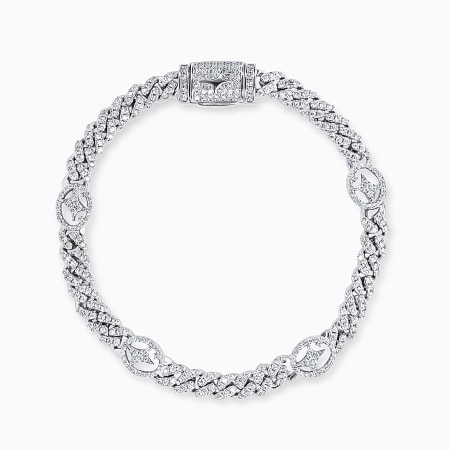 Make It Shine - Bracelet A Strass Iced Cuban Link Signature Argenté