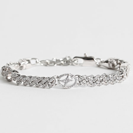 Make It Shine - Bracelet A Strass Iced Cuban Link Signature Argenté