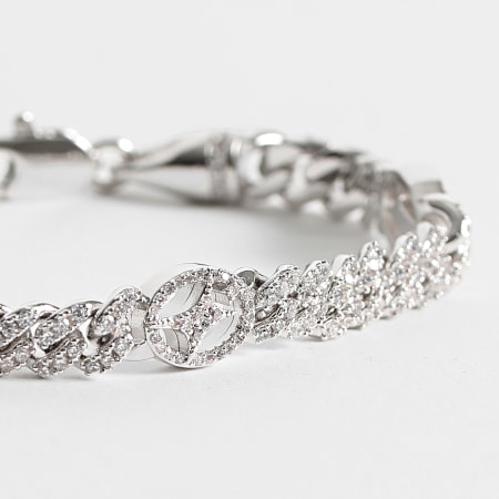 Make It Shine - Bracelet A Strass Iced Cuban Link Signature Argenté