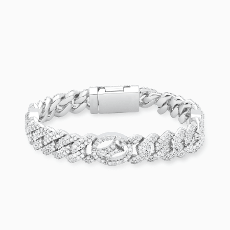 Make It Shine - Bracelet A Strass Prong Link Signature Argenté