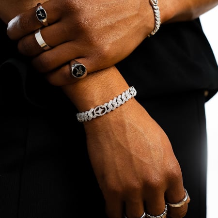 Make It Shine - Bracelet A Strass Prong Link Signature Argenté