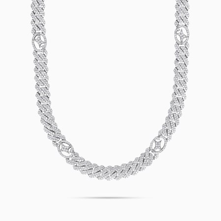 Make It Shine - Prong Link Signature Strass Necklace Silver