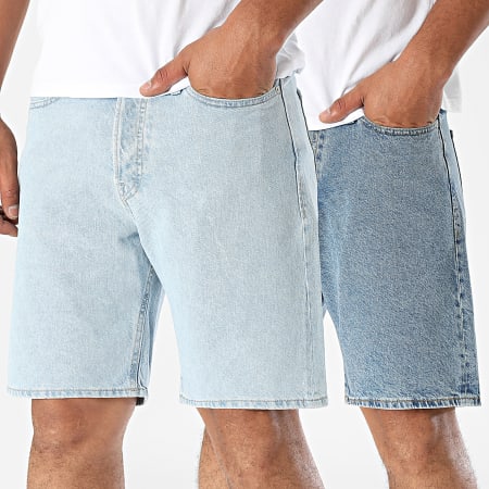 Jack And Jones - Lot De 2 Shorts Jean Tony Jorg Bleu Denim Bleu Wash