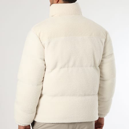 LBO - Doudoune Bi-Matière Sherpa Polaire Velours Côtelé 1958 Beige Clair