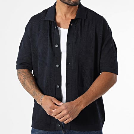 Mackten - Chemise Manches Courtes Maille 238 Bleu Marine