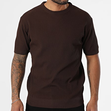 Mackten - Tee Shirt Côtelé 045 Marron