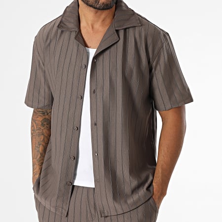 Mackten - Ensemble Chemise Manches Courtes Et Short Jogging 131 Gris Anthracite