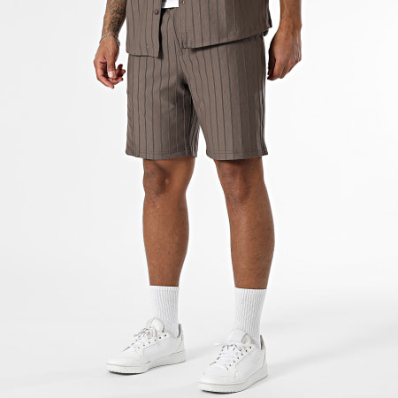 Mackten - Ensemble Chemise Manches Courtes Et Short Jogging 131 Gris Anthracite