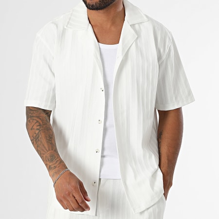 Classic Series - Ensemble Chemise Manches Courtes Et Pantalon A Rayures 139 Blanc