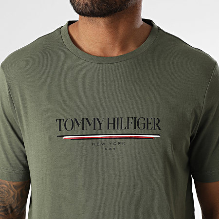 Tommy Hilfiger - Tee Shirt Brand Love Hilfiger 0324 Vert Kaki