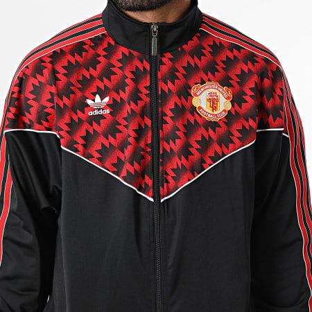 Adidas Originals - Veste Zippée A Bandes Manchester United JF0373 Noir Rouge