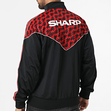 Adidas Originals - Veste Zippée A Bandes Manchester United JF0373 Noir Rouge