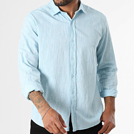 Classic Series - Chemise Manches Longues Regular Fit 807 Bleu Clair Chiné