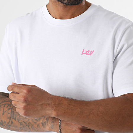 Luxury Lovers - Tee Shirt Oversize South Beach Motors Club Rose Blanc