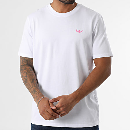 Luxury Lovers - Tee Shirt Oversize South Beach Motors Club Rose Blanc
