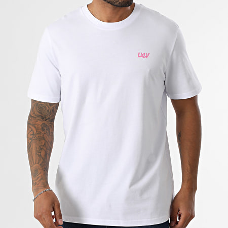 Luxury Lovers - Tee Shirt Oversize South Beach Motors Club Rose Blanc